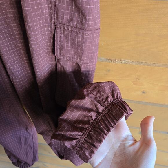 Fabletics Ripstop Cargo Jogger Sepia Grid XL Drawstring Waist Pant Boho Hiking - Picture 5 of 5